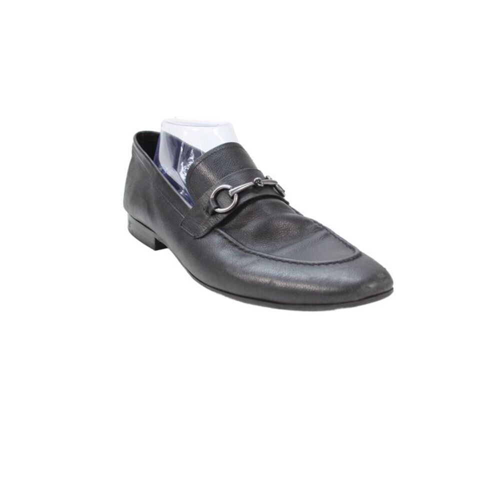Warfield & Grand Mens Slip On Round Toe Bit Detail Leather Loafers Black Size 9.